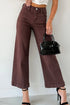 Seamed Center Wide Leg Cropped Denim Jeans