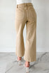 Seamed Center Wide Leg Cropped Denim Jeans
