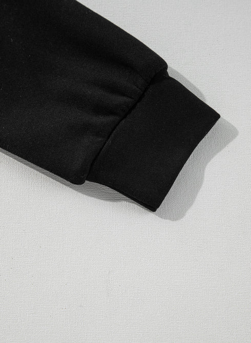 Seamed Zipper Jacket Drawstring Wide Leg Pant Set