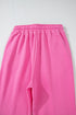 Seamed Zipper Jacket Drawstring Wide Leg Pant Set