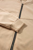 Seamed Zipper Jacket Drawstring Wide Leg Pant Set
