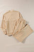Seamed Zipper Jacket Drawstring Wide Leg Pant Set