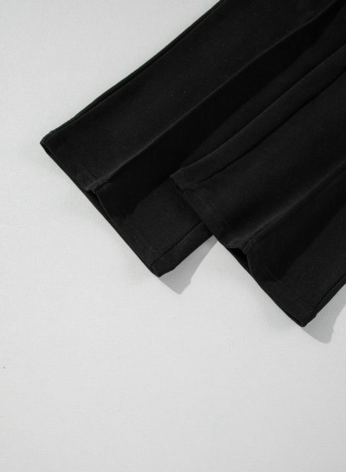 Seamed Zipper Jacket Drawstring Wide Leg Pant Set