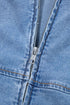 Seamed Zipper Square Neck Sleeveless Denim Bodycon Mini Dress