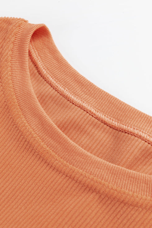 Seasonal Phrase Corded Texture Crew Neck Sweatshirt