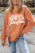Seasonal Phrase Corded Texture Crew Neck Sweatshirt