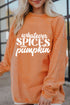 Seasonal Phrase Corded Texture Crew Neck Sweatshirt