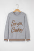 See You Cowboy Script Graphic Crew Neck Sweater