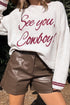 See You Cowboy Script Graphic Crew Neck Sweater