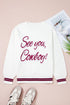 See You Cowboy Script Graphic Crew Neck Sweater