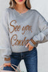See You Cowboy Script Graphic Crew Neck Sweater