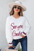 See You Cowboy Script Graphic Crew Neck Sweater