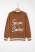 See You Cowboy Script Graphic Crew Neck Sweater