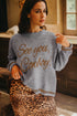 See You Cowboy Script Graphic Crew Neck Sweater
