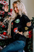 Sequin Applique Patch Long Sleeve Crewneck Sweatshirt
