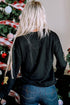 Sequin Applique Patch Long Sleeve Crewneck Sweatshirt