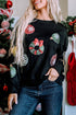 Sequin Applique Patch Long Sleeve Crewneck Sweatshirt