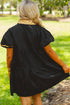 Sequin Applique Puff Sleeve Tiered Mini Dress