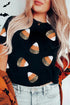 Sequin Applique Pumpkin Ghost Graphic Short Sleeve Tee
