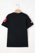 Sequin Applique Relaxed Fit Crew Neck T-Shirt