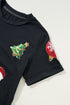 Sequin Applique Relaxed Fit Crew Neck T-Shirt