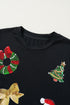 Sequin Applique Relaxed Fit Crew Neck T-Shirt