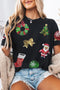 Sequin Applique Relaxed Fit Crew Neck T-Shirt