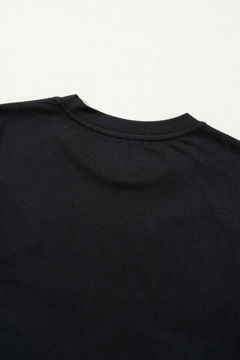 Sequin Applique Relaxed Fit Crew Neck T-Shirt