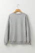 Sequin Baseball Patch Crew Neck Pullover Sweatshirt