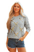 Sequin Baseball Patch Crew Neck Pullover Sweatshirt