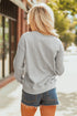 Sequin Baseball Patch Crew Neck Pullover Sweatshirt