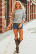 Sequin Baseball Patch Crew Neck Pullover Sweatshirt