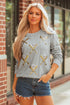 Sequin Baseball Patch Crew Neck Pullover Sweatshirt