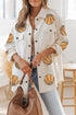 Sequin Basketball Graphic Textured Snap Button Jacket