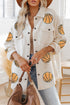 Sequin Basketball Graphic Textured Snap Button Jacket