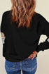 Sequin Basketball Patch Crew Neck Pullover Sweatshirt