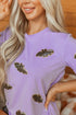 Sequin Bat Patch Crew Neck Short Sleeve Tee