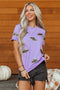 Sequin Bat Patch Crew Neck Short Sleeve Tee