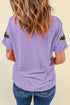 Sequin Bat Patch Crew Neck Short Sleeve Tee