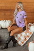 Sequin Bat Patch Crew Neck Short Sleeve Tee