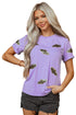 Sequin Bat Patch Crew Neck Short Sleeve Tee