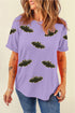 Sequin Bat Patch Crew Neck Short Sleeve Tee