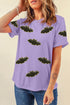 Sequin Bat Patch Crew Neck Short Sleeve Tee