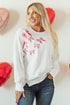 Sequin Bow Balloon Sleeve Oversized High Low Sweatshirt