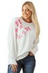 Sequin Bow Balloon Sleeve Oversized High Low Sweatshirt