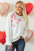 Sequin Bow Balloon Sleeve Oversized High Low Sweatshirt