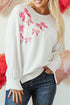 Sequin Bow Balloon Sleeve Oversized High Low Sweatshirt