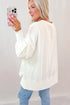 Sequin Bow Balloon Sleeve Oversized High Low Sweatshirt