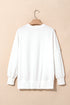 Sequin Bow Balloon Sleeve Oversized High Low Sweatshirt