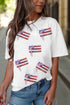Sequin Bow Flag Patch Short Sleeve Graphic Tee